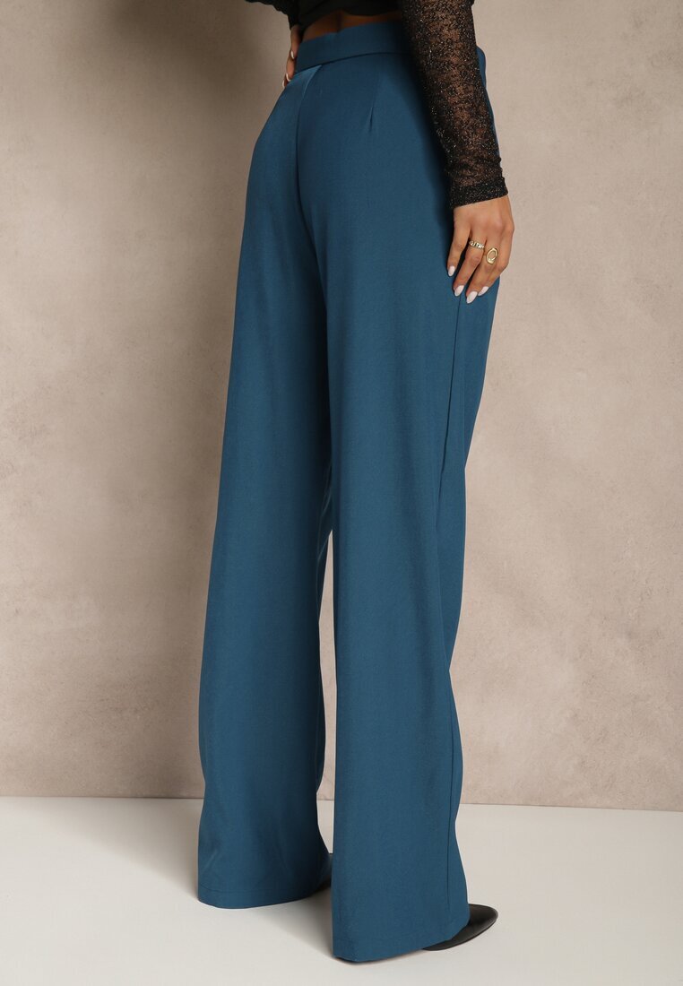 retro & icone Pantaloni Larghi Granat cu Închidere cu Cârlig Brutris