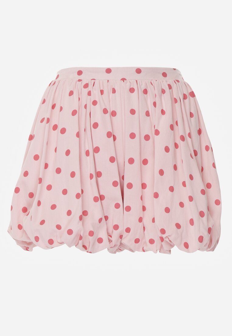retro & icone Pantaloni scurți Roz din Vâscoză și Bumbac stil balon cu buline Dita