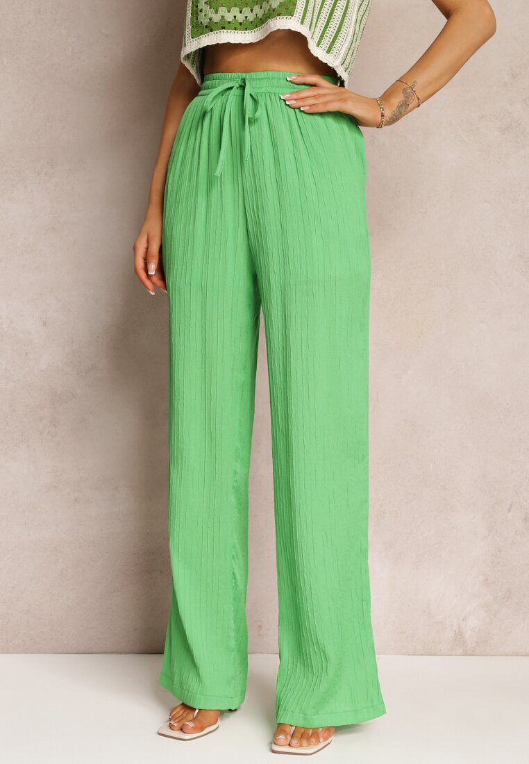 retro & icone Pantaloni Verde închis Largi Talie înaltă Tasia