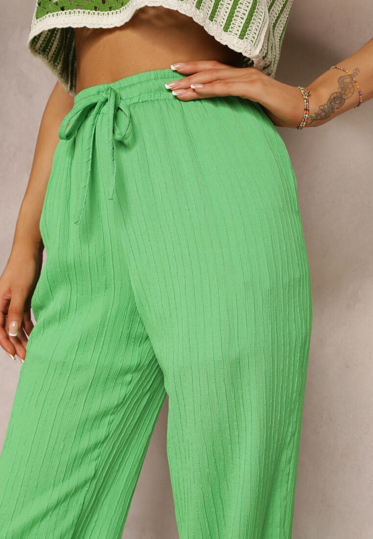 retro & icone Pantaloni Verde închis Largi Talie înaltă Tasia