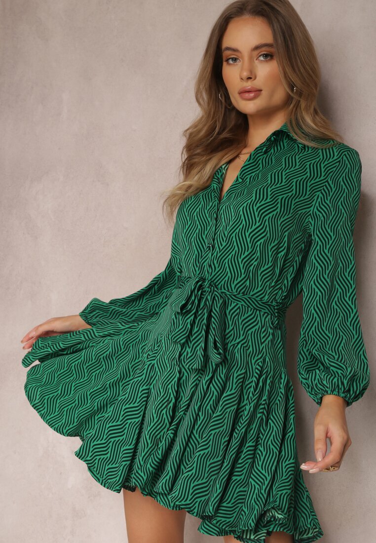 retro & icone Rochie Cămașă Verde Lelli