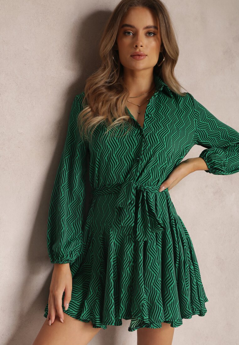 retro & icone Rochie Cămașă Verde Lelli