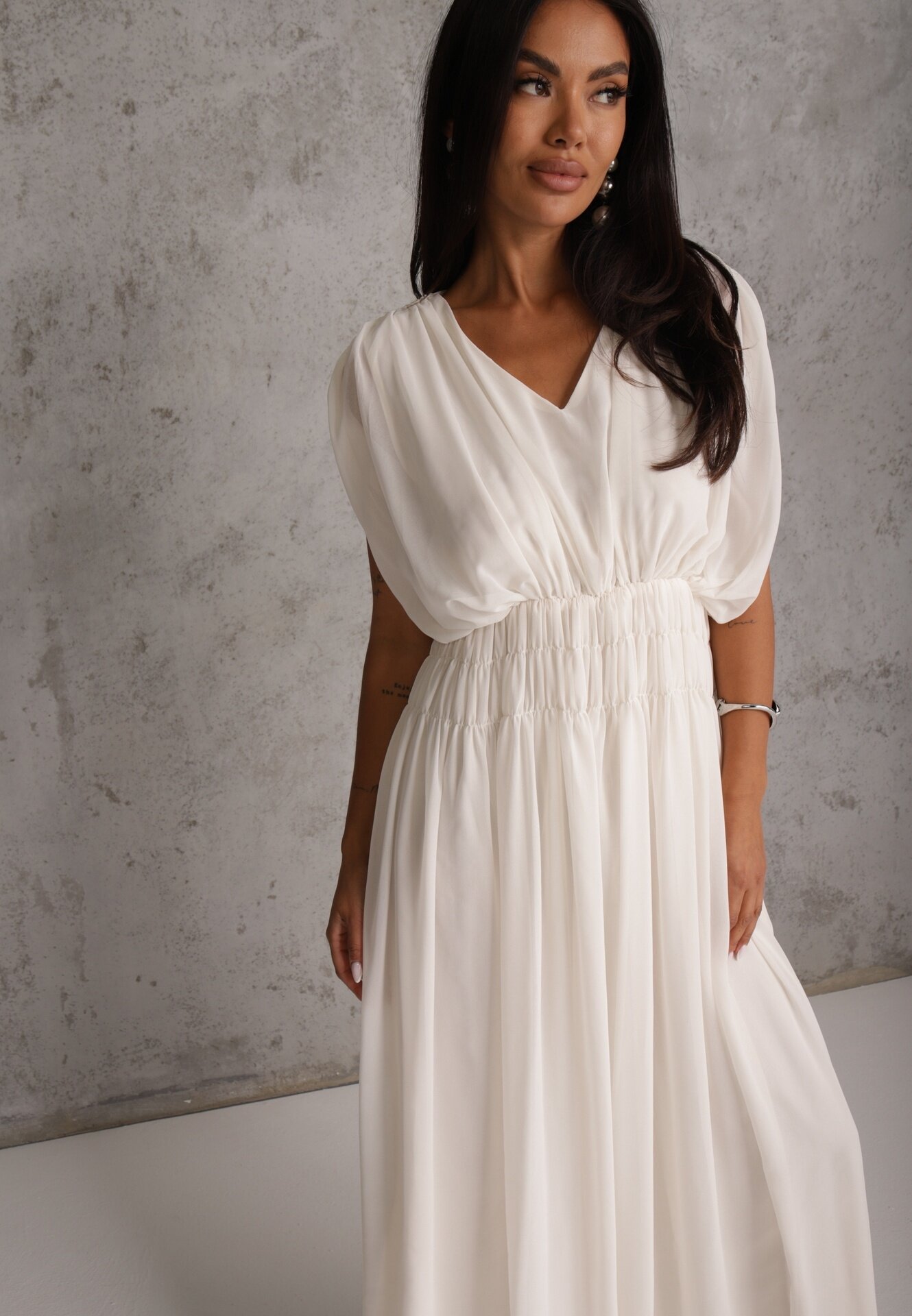 retro & icone Rochie de seară vaporoasă evazată Appeusa Bej