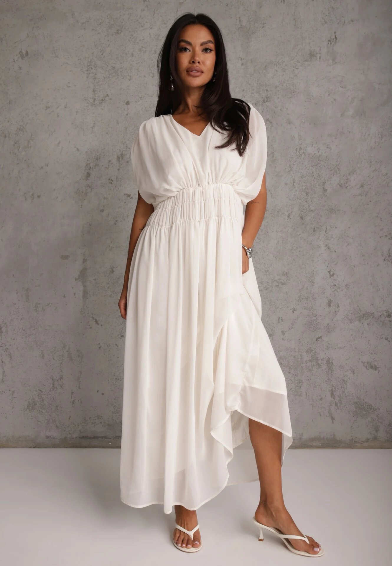 retro & icone Rochie de seară vaporoasă evazată Appeusa Bej