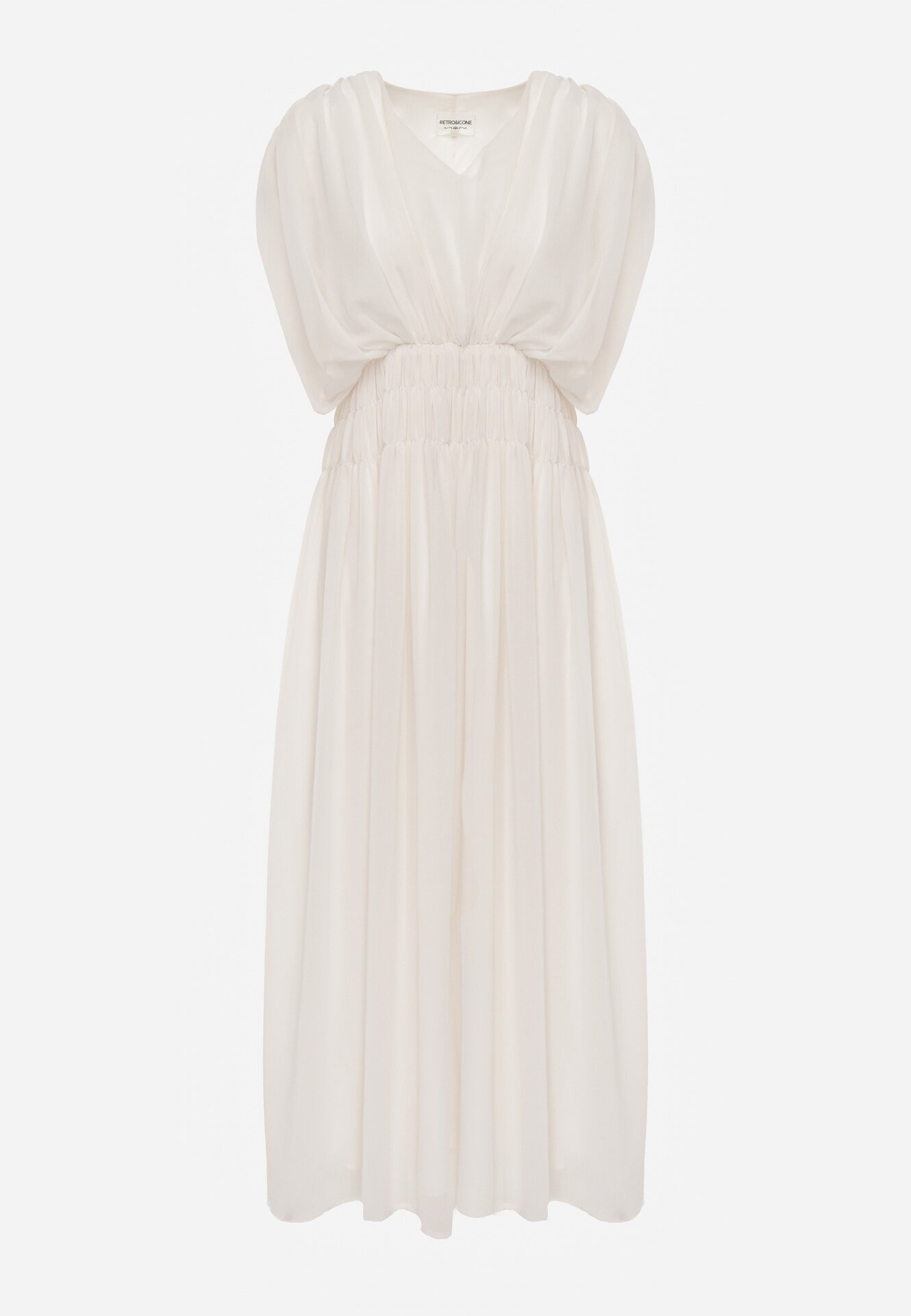 retro & icone Rochie de seară vaporoasă evazată Appeusa Bej