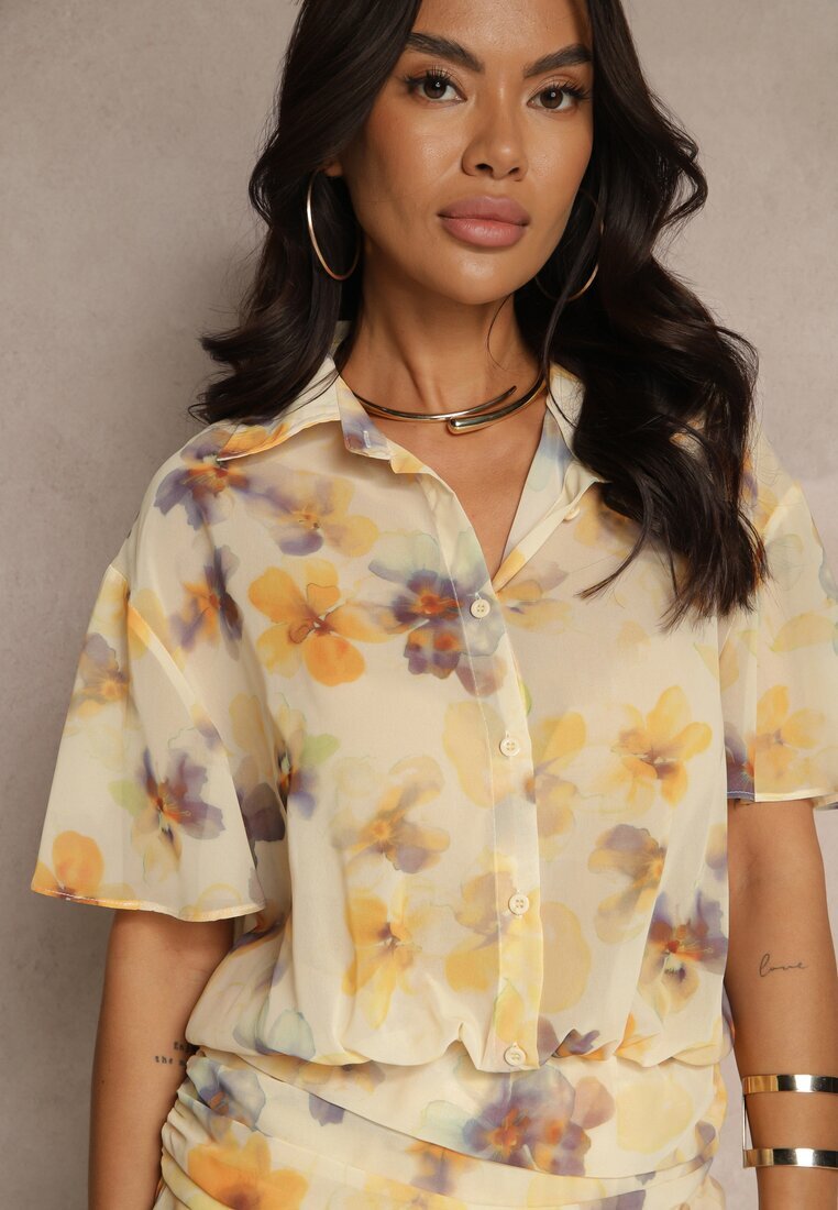 retro & icone Rochie Galbenă cu Volănașe Rindalia