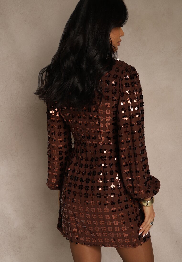 retro & icone Rochie Maro tip petrecut cu legătură și paiete Wedessa