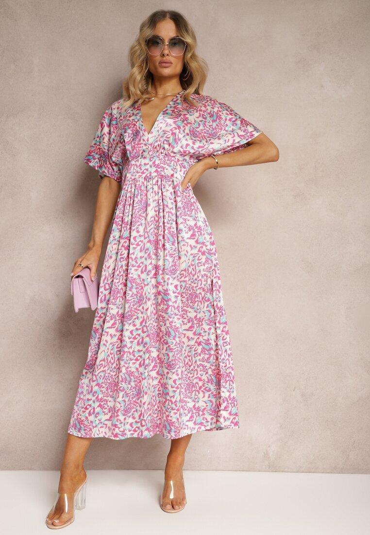 retro & icone Rochie Mov cu croi evazat cu centură decorativă în talie Dovbia
