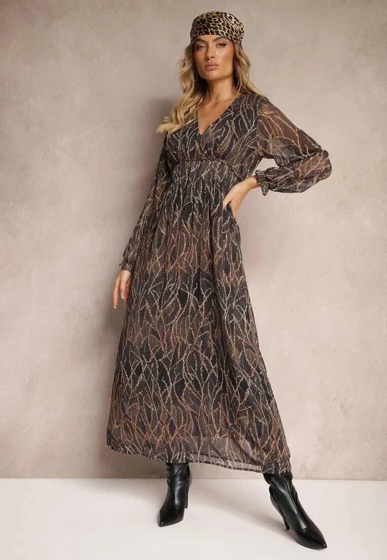 retro & icone Rochie Neagră Din plasă cu croi cloș cu decolteu în V Zalabri