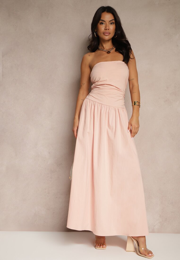 retro & icone Rochie roz de cocktail din bumbac Bodycon Filitera