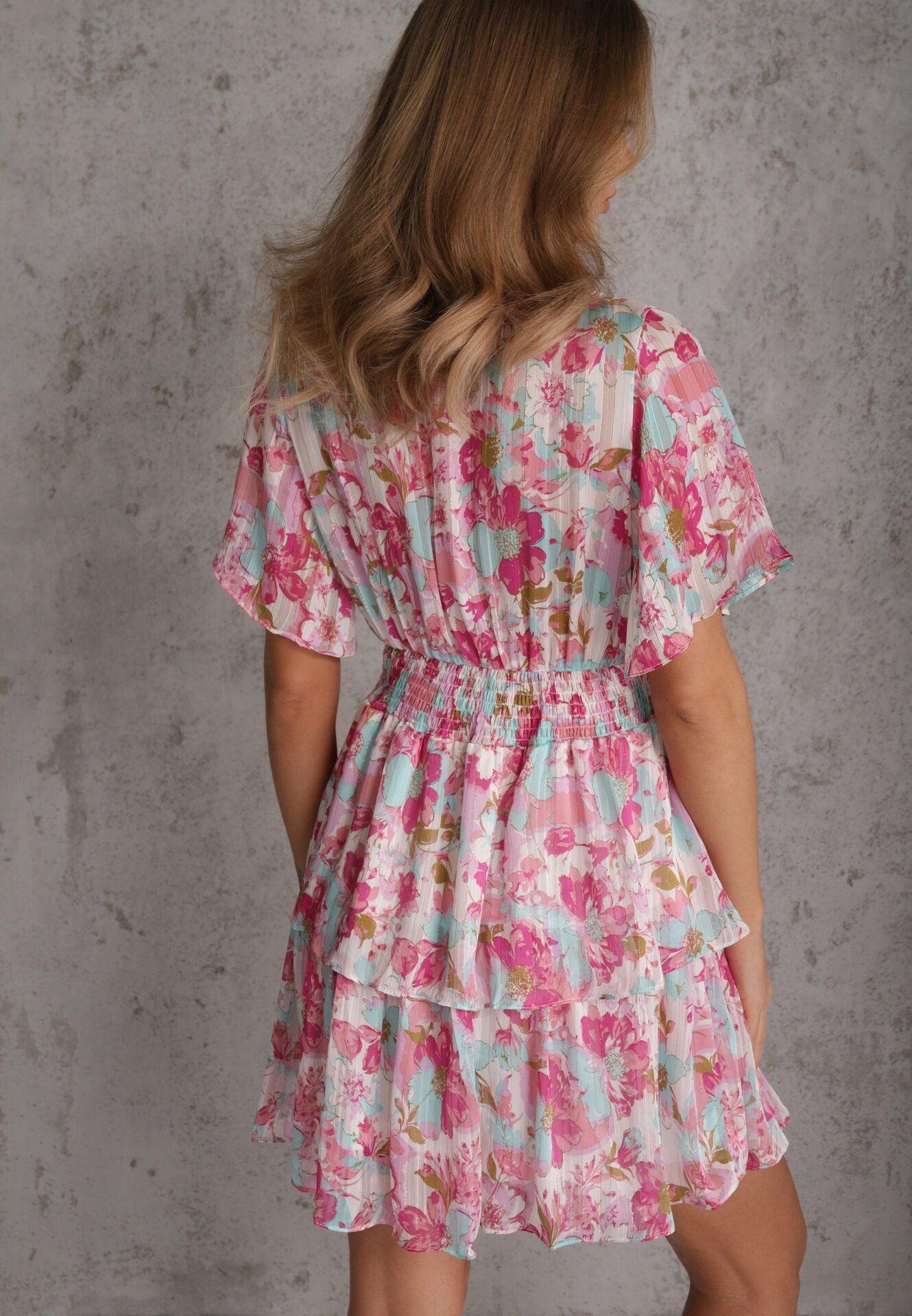 retro & icone Rochie Rozalie Cambrată cu căptușeală tricotată și volane cu elastic în talie Zonelia