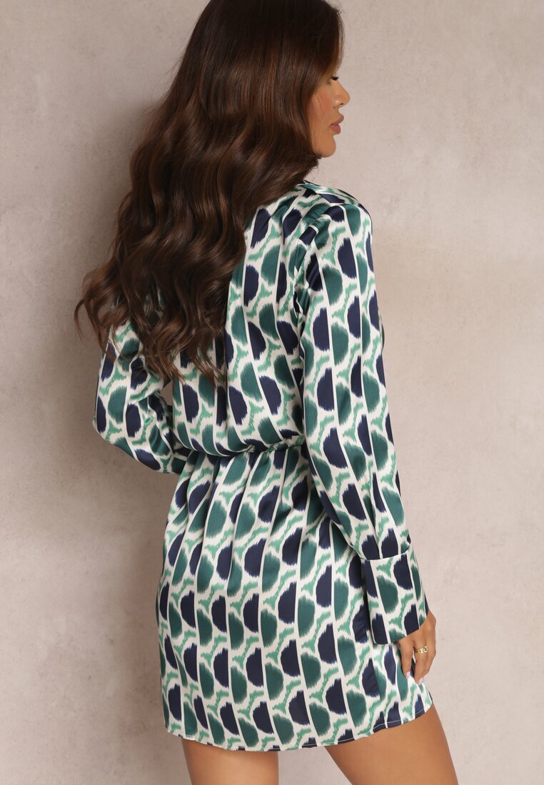 retro & icone Rochie Verde cu elastic în talie Kanne