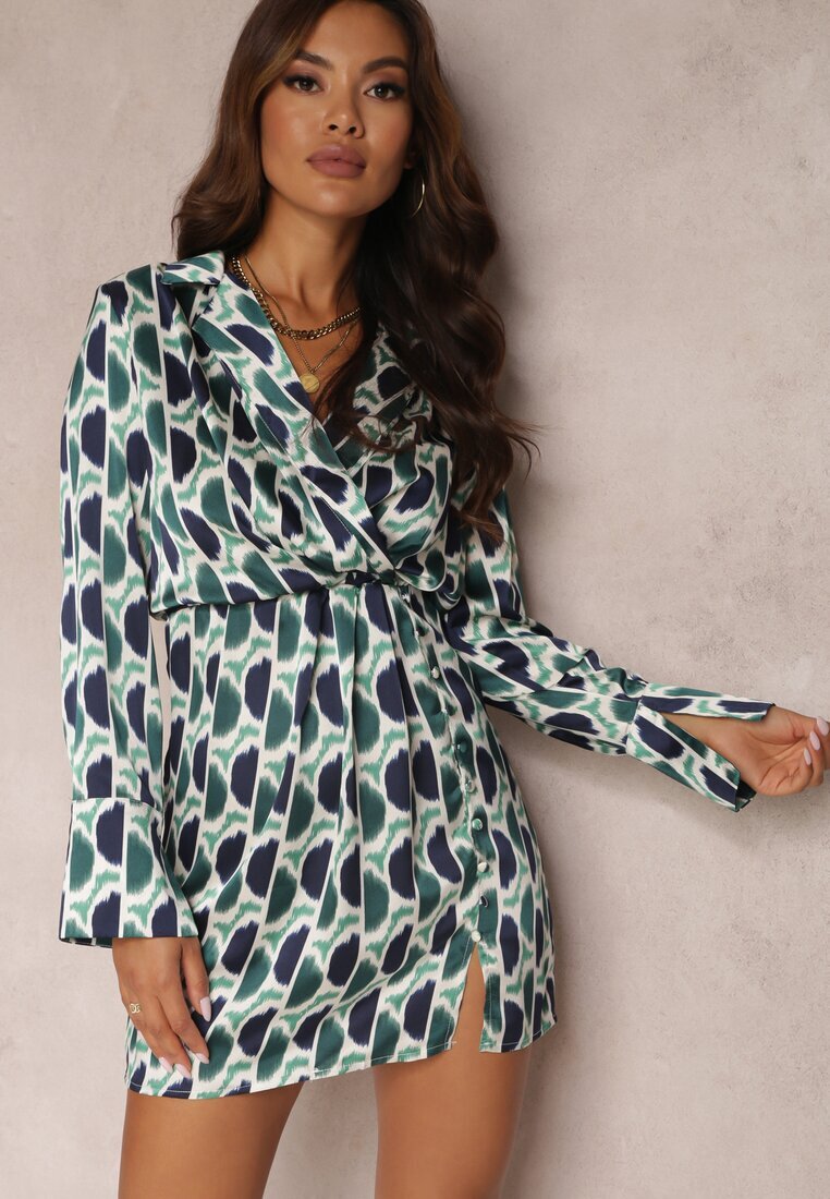 retro & icone Rochie Verde cu elastic în talie Kanne