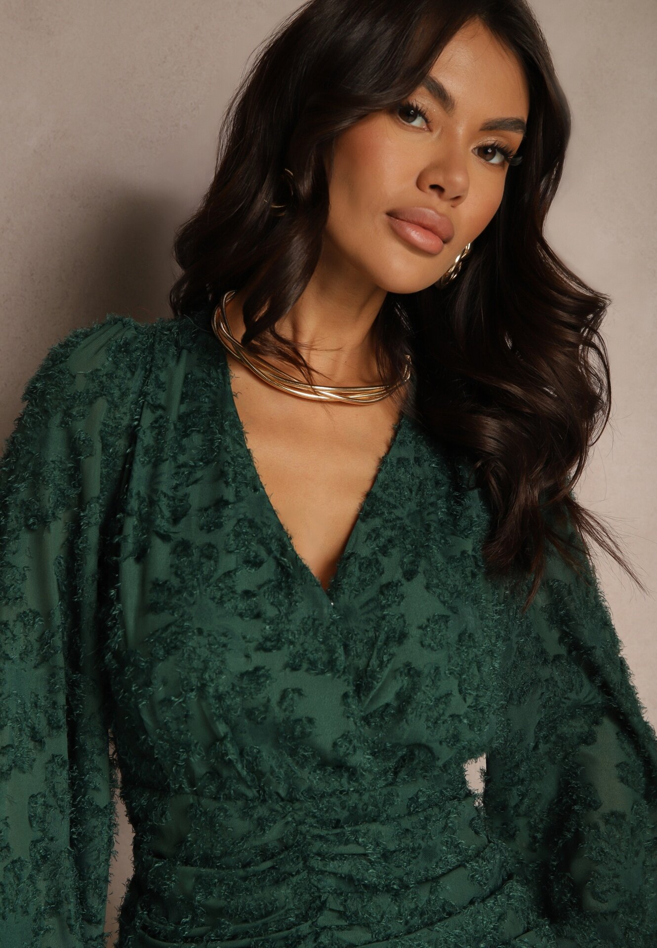 retro & icone Rochie Verde închis cu dantelă cu croială cambrată și decolteu petrecut Nelabine