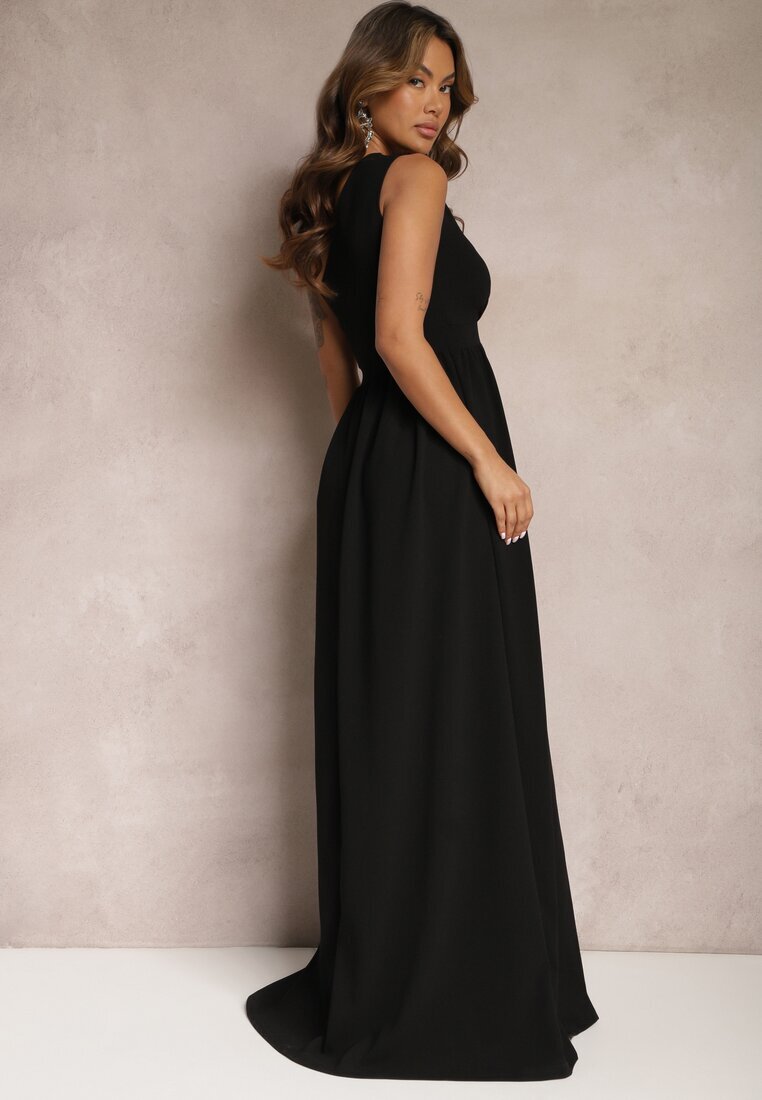 Rochie Neagră Asimetrică Cloș Maxi Adavia