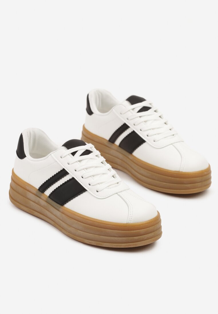 romanciaga Adidași Albi Iconici Tenisi cu Benzi Decorative Vandell