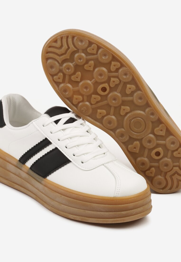 romanciaga Adidași Albi Iconici Tenisi cu Benzi Decorative Vandell