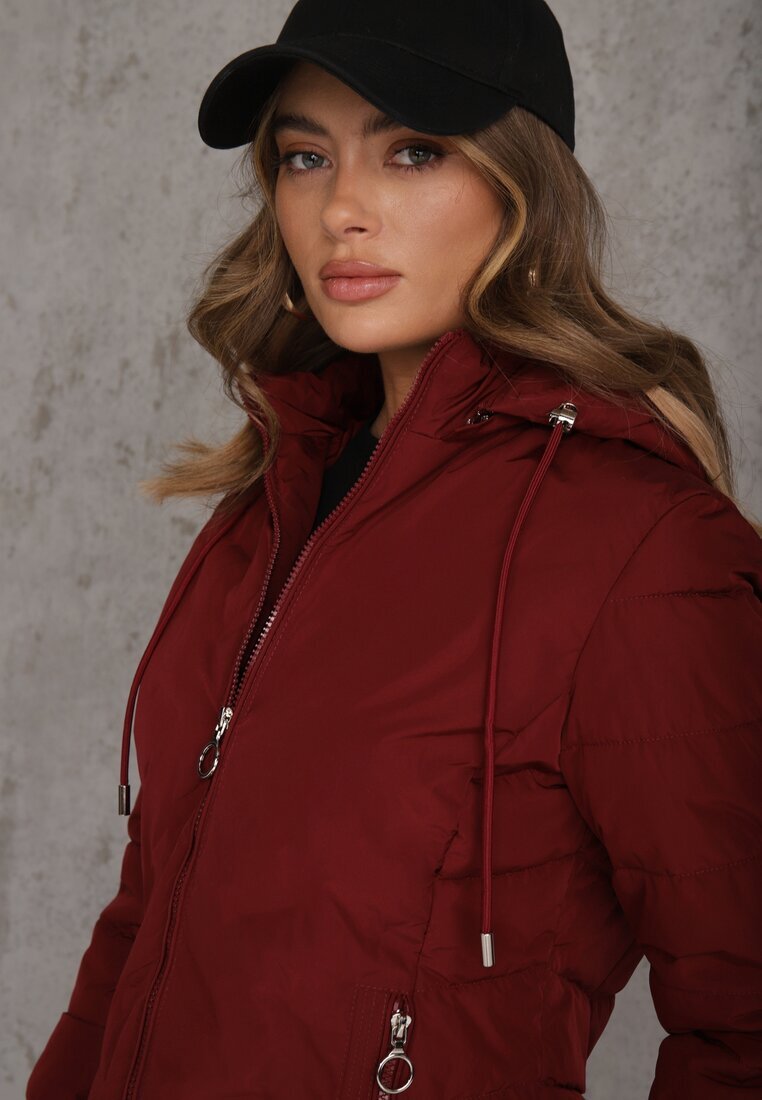 romee's Jachetă Matlasată De tranziție Bordo cu glugă detașabilă Olantta