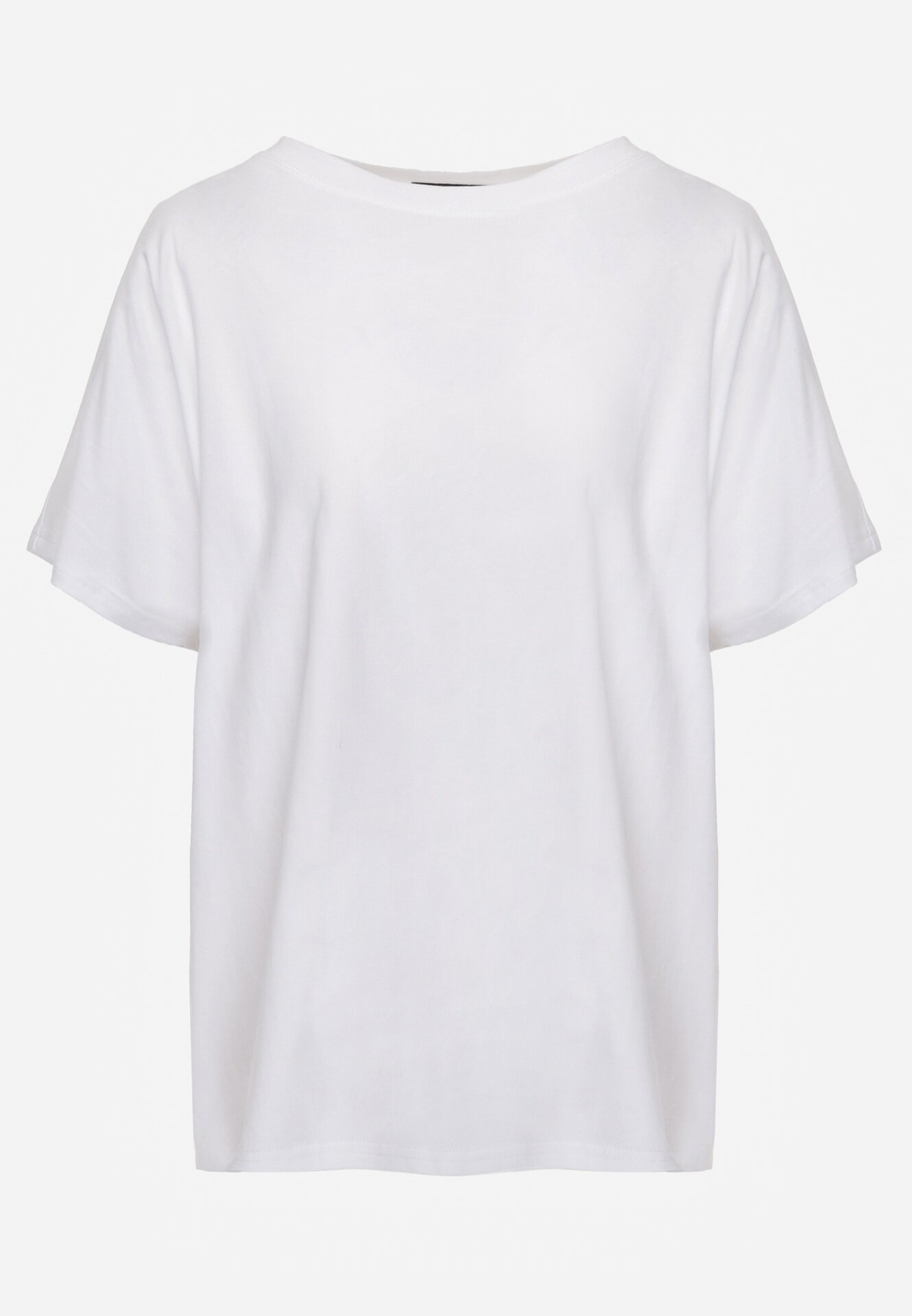 romee's Tricou Alb Basic Oversize din Bumbac Elusis