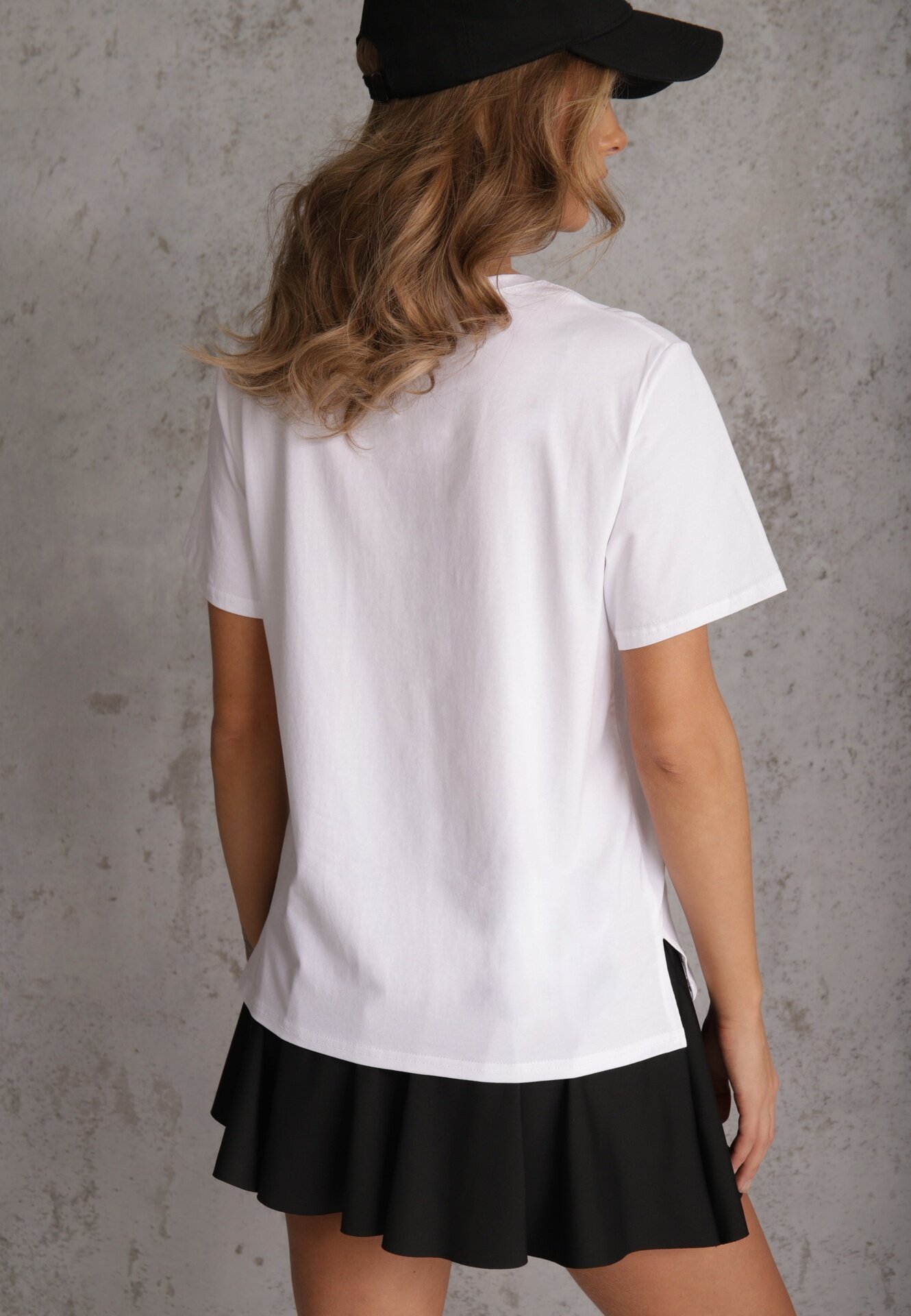 romee's Tricou Alb de Bumbac Decorat Lateral cu Decupaje Brinelle