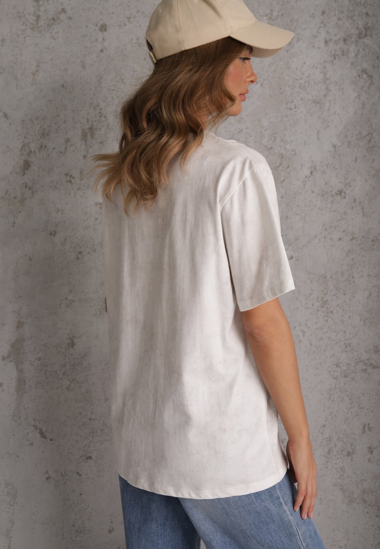romee's Tricou Alb Oversize din Bumbac Decorat cu Broderie cu Paiete Marivia