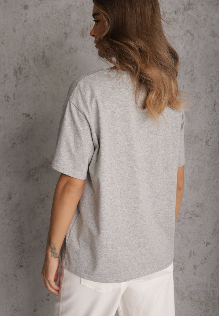 romee's Tricou De bumbac Gri Croi oversize Neduna