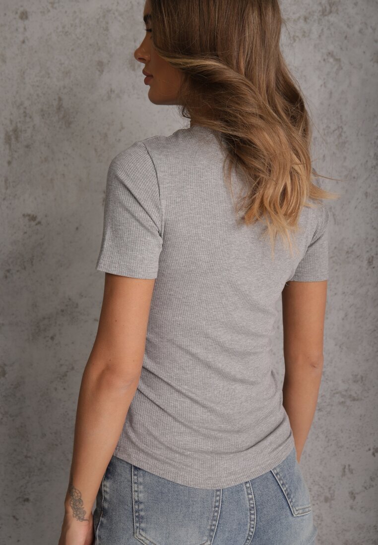 romee's Tricou Gri cu dungi cu încrețituri pe laterale Nedala