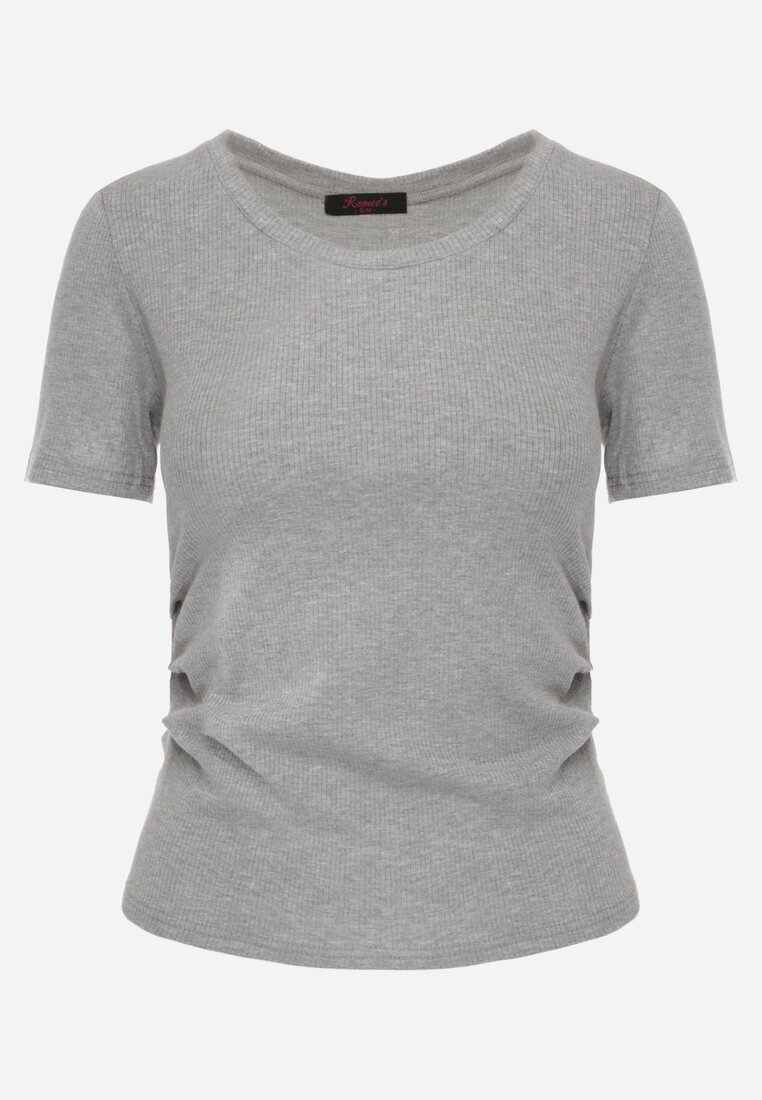 romee's Tricou Gri cu dungi cu încrețituri pe laterale Nedala