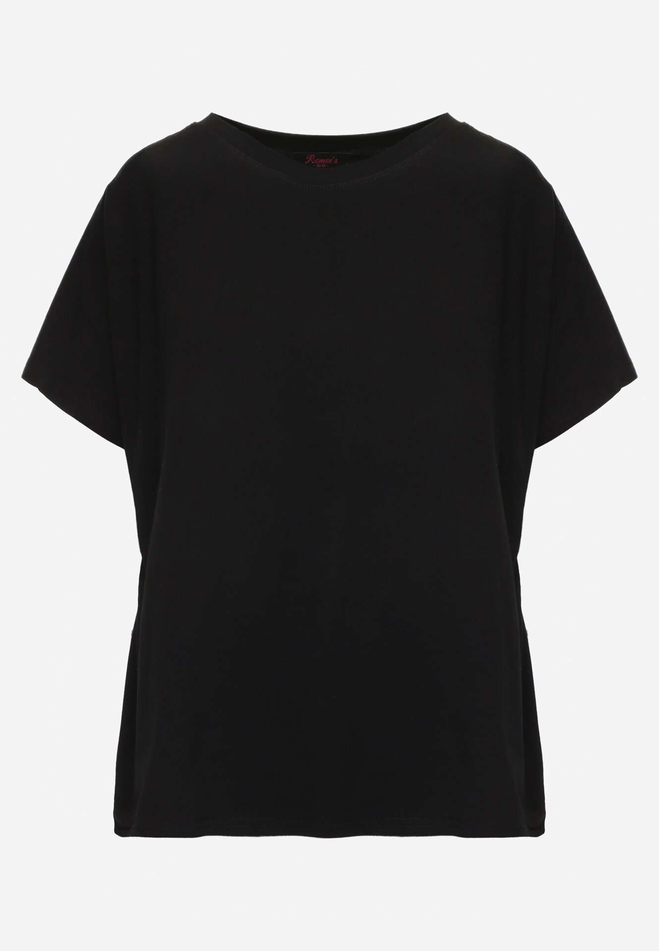 romee's Tricou Negru Basic Oversize din Bumbac Elusis