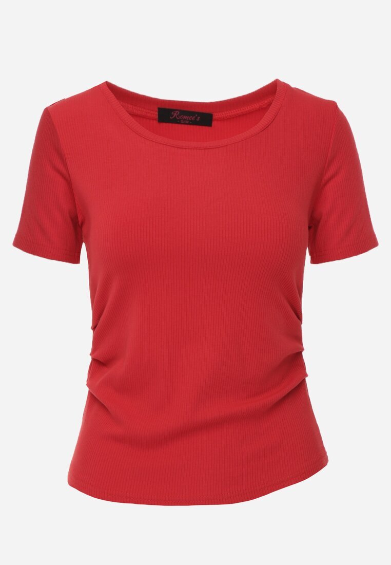 romee's Tricou Roșu cu dungi cu încrețituri pe laterale Nedala