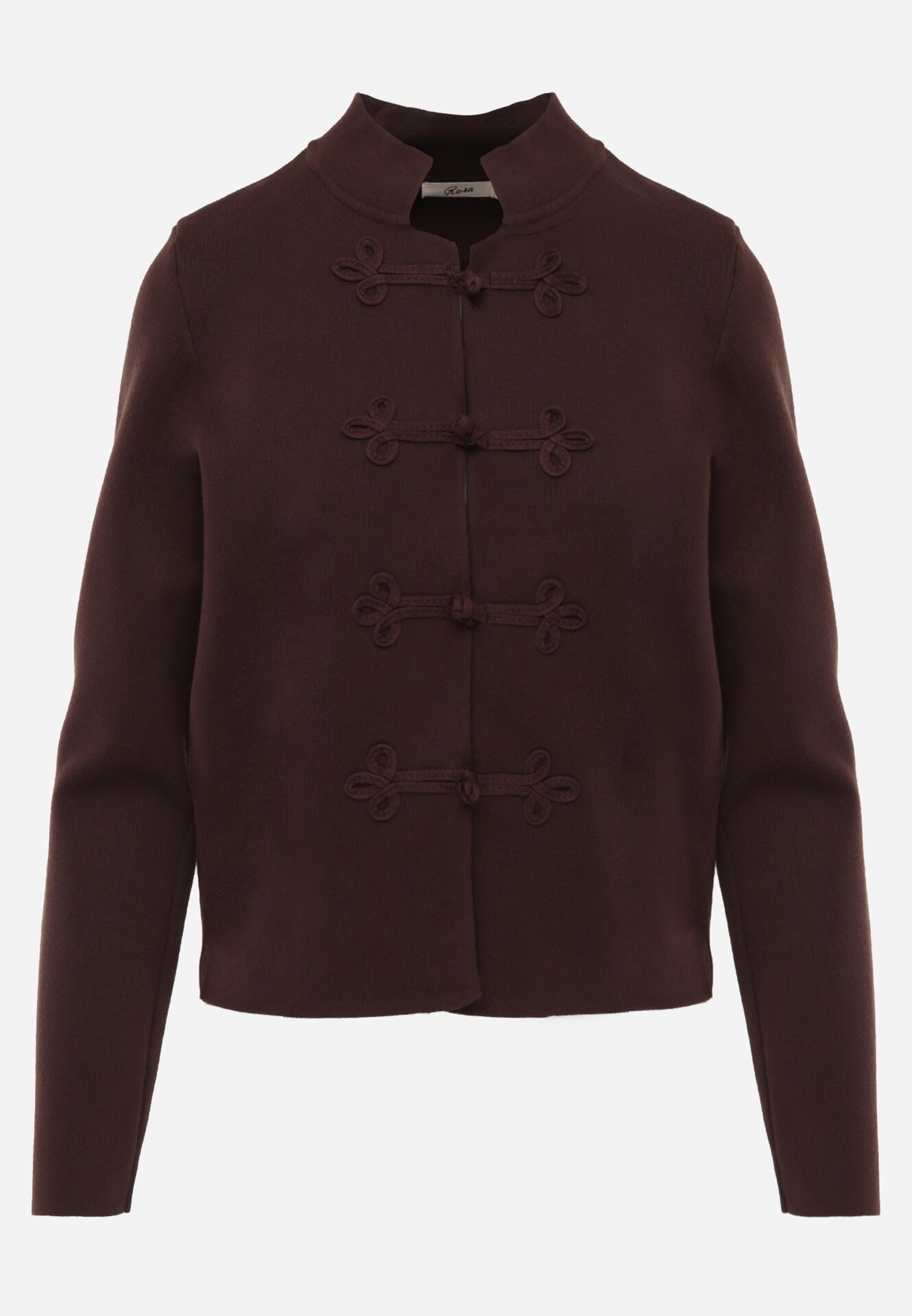 rosa Cardigan din vâscoză stil Napoleon cu cusături decorative Haniove Maro