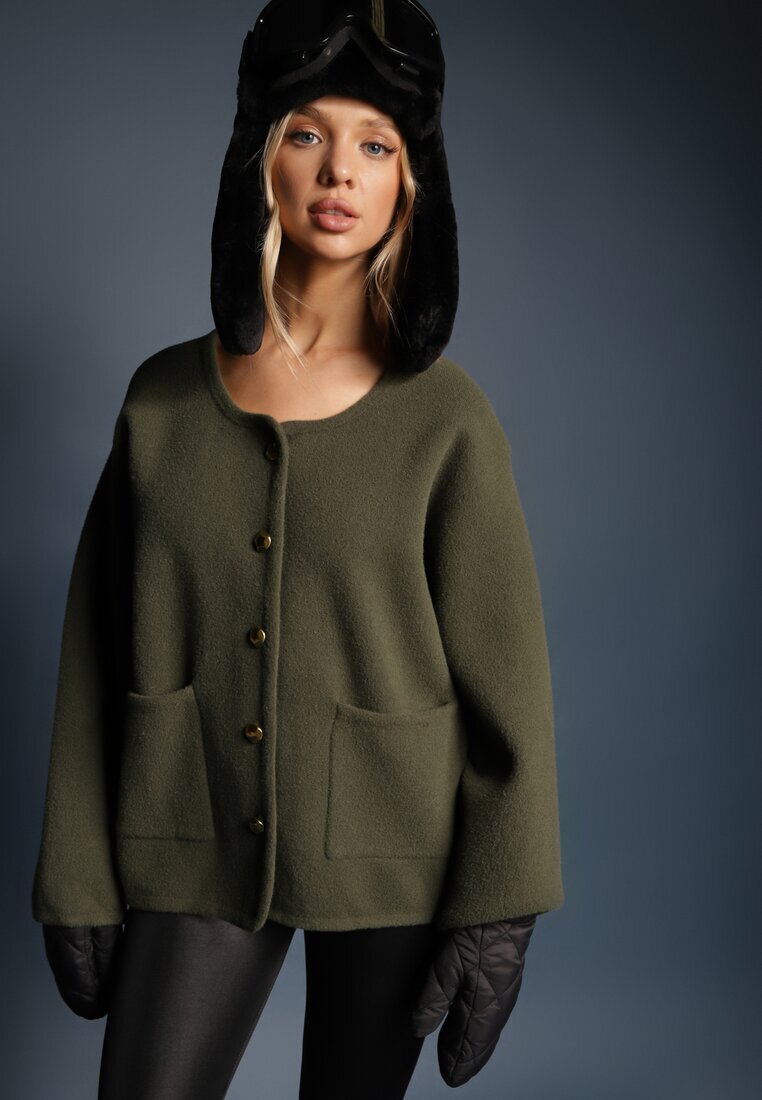 rosa Cardigan Verde Deschis din Viscoză Hanneth