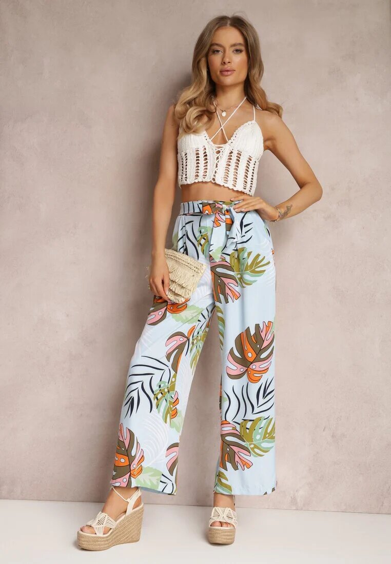 rosa Pantaloni albastru deschis largi Sofadia