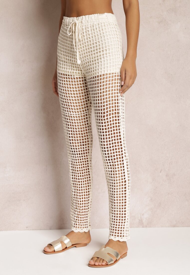rosa Pantaloni Bej deschis Croșetați Maeby