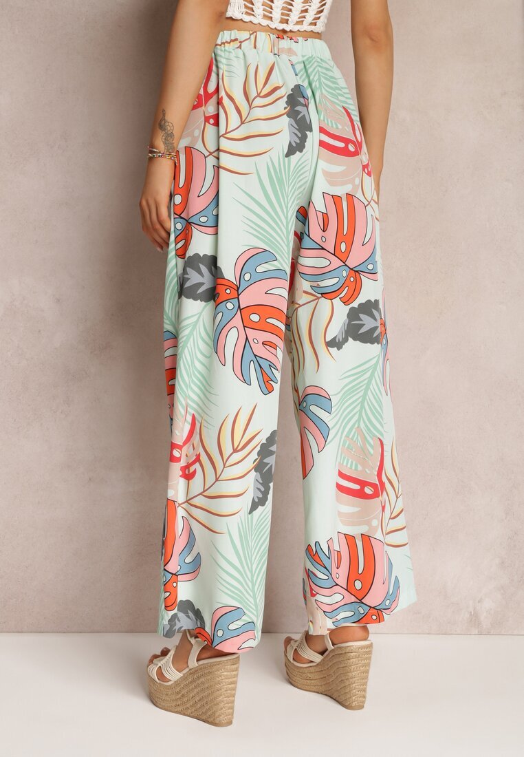rosa Pantaloni de mentă Largi Sofadia