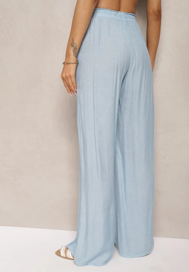 rosa Pantaloni din material albaștri cu elastic încrețit Pimpernel