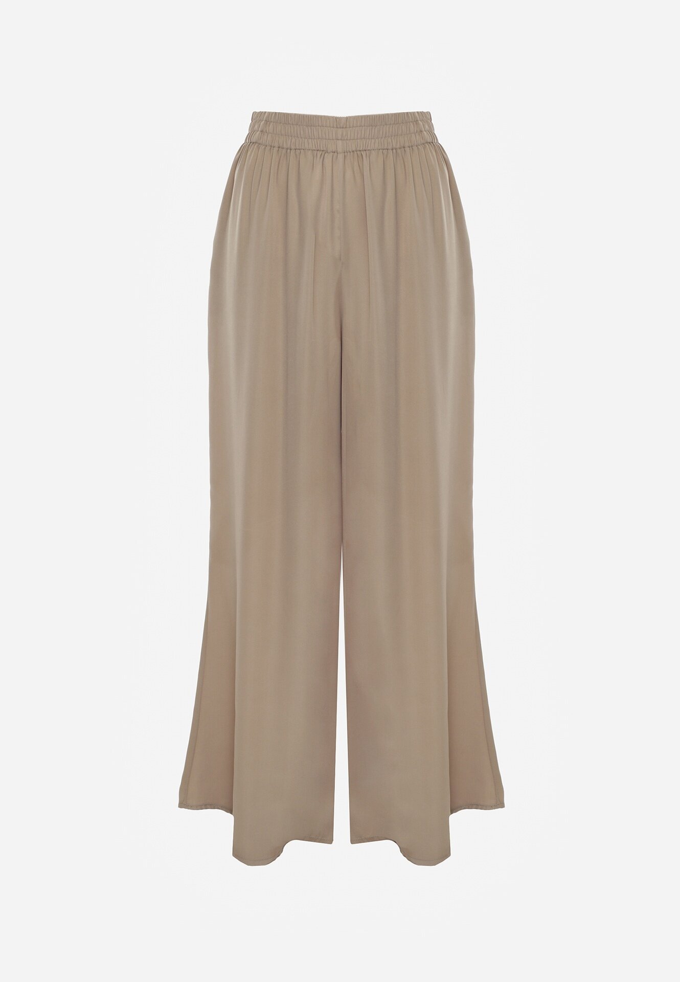 rosa Pantaloni larghi verde închis cu elastic în talie Carleny