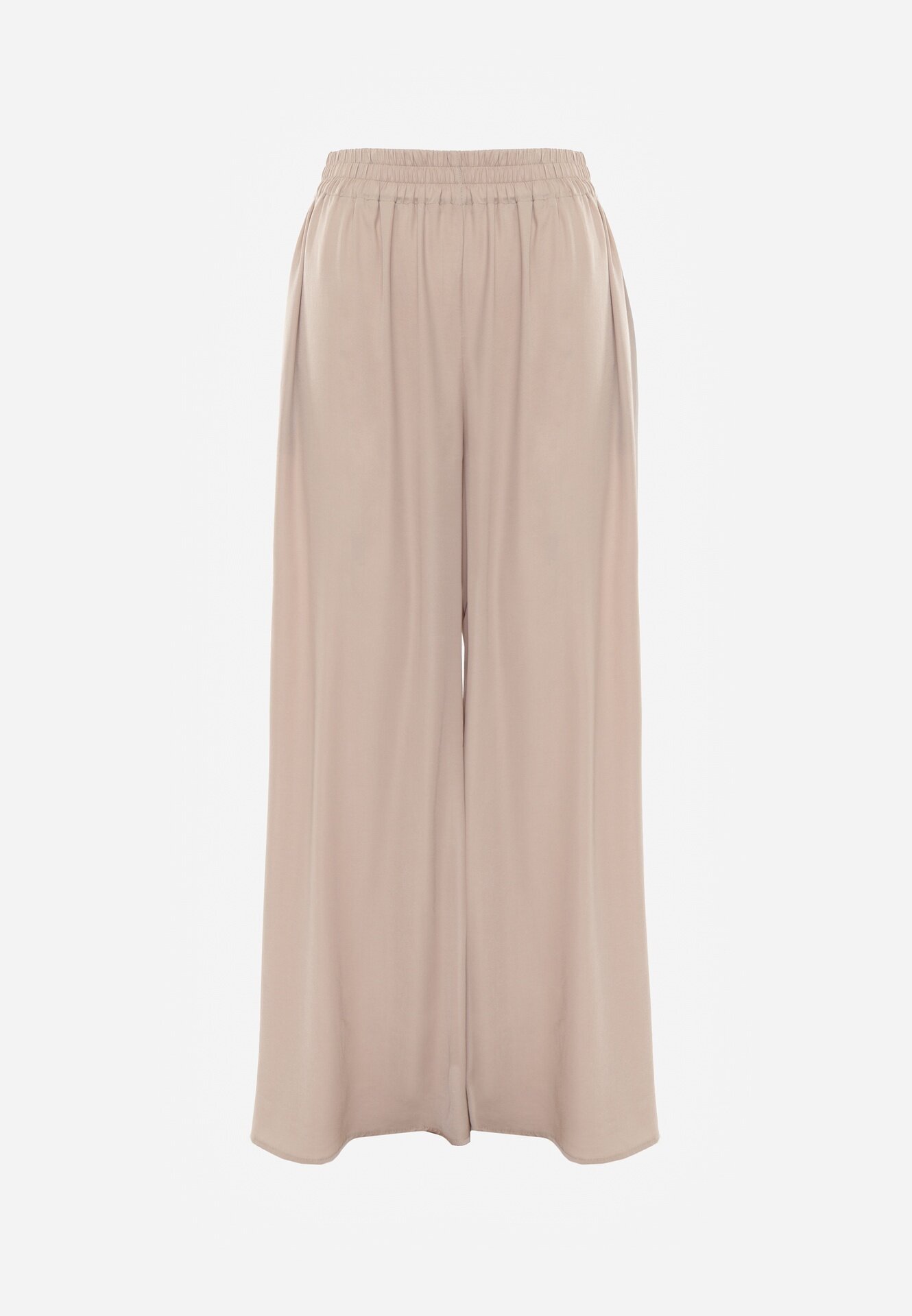 rosa Pantaloni largi bej cu elastic în talie Carleny