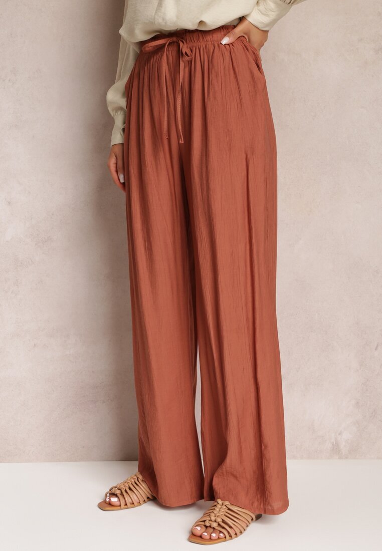 rosa Pantaloni Portocalii Textili cu elastic încrețit Pimpernel