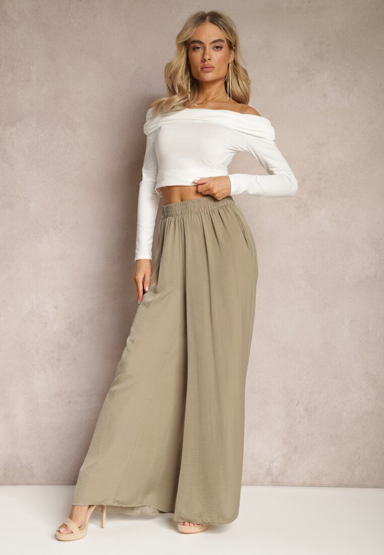 rosa Pantaloni Verzi de vară cu croială largă cu elastic în talie Philomen