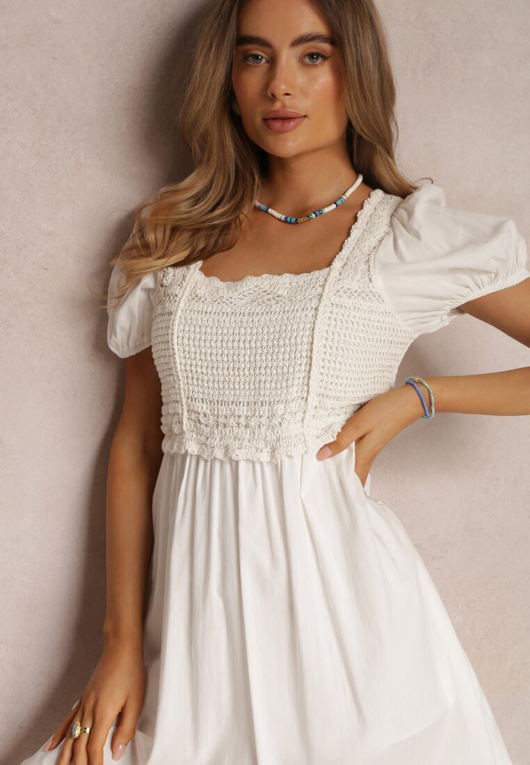 rosa Rochie Albă Din bumbac Xysnea