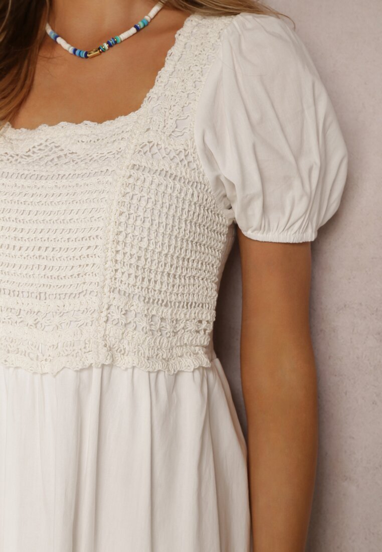 rosa Rochie Albă Din bumbac Xysnea