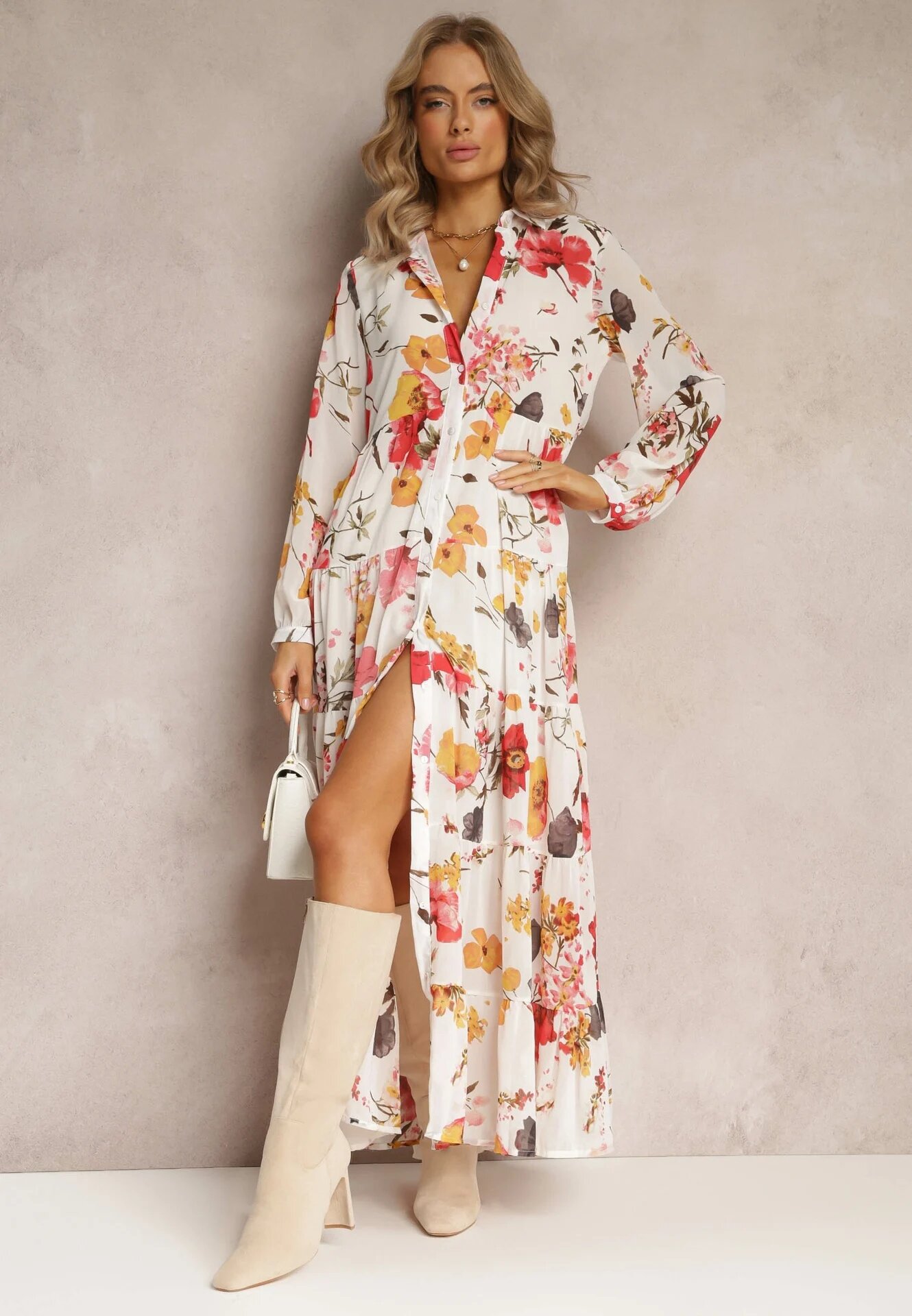 rosa Rochie Albă Klymano