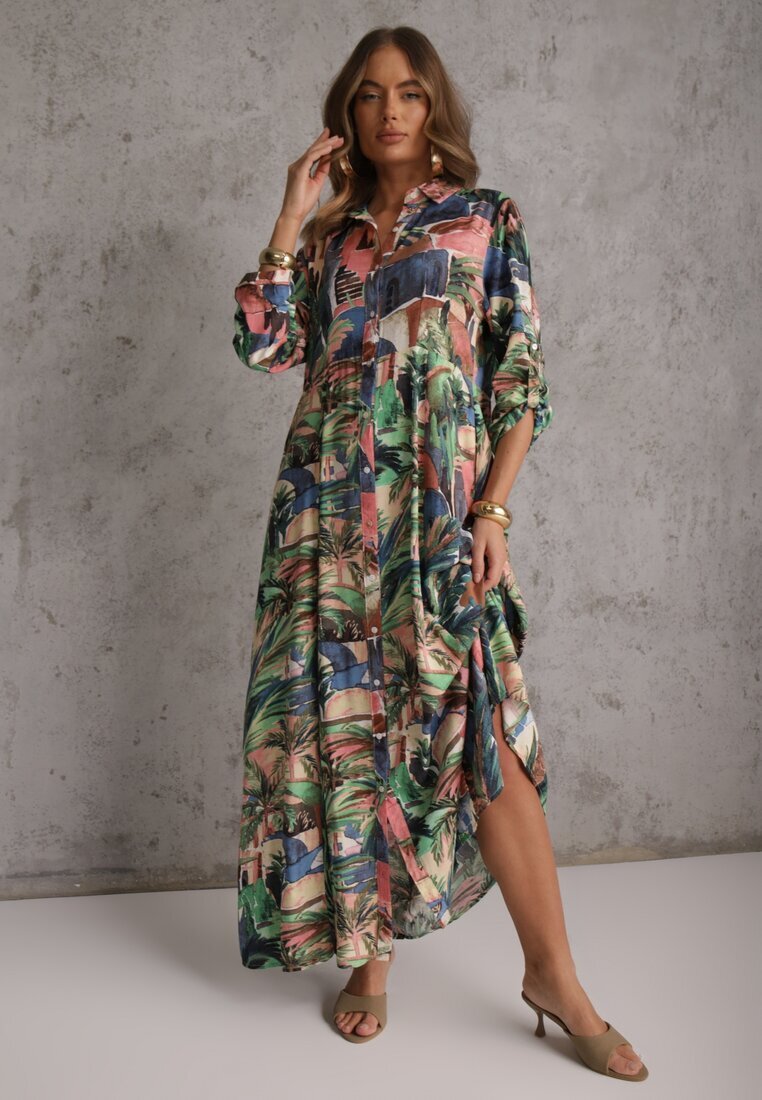 rosa Rochie Albastru-Verde Basomela