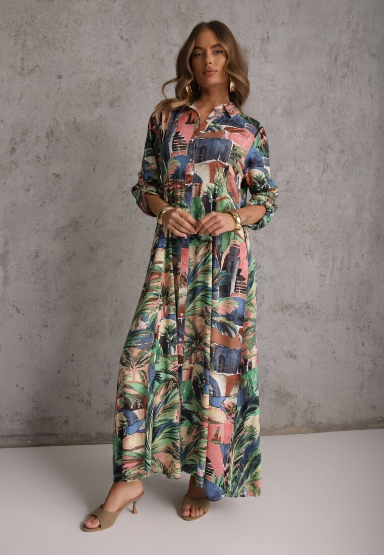 rosa Rochie Albastru-Verde Basomela