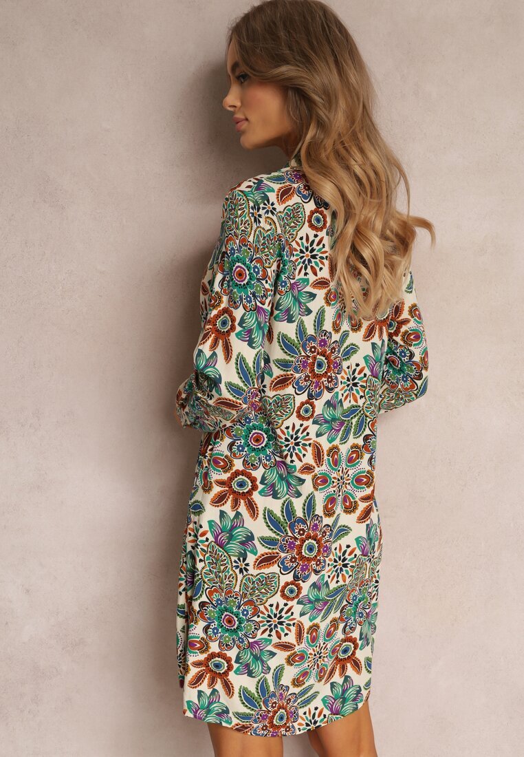 rosa Rochie cămașă Verde Midi Florală Livala