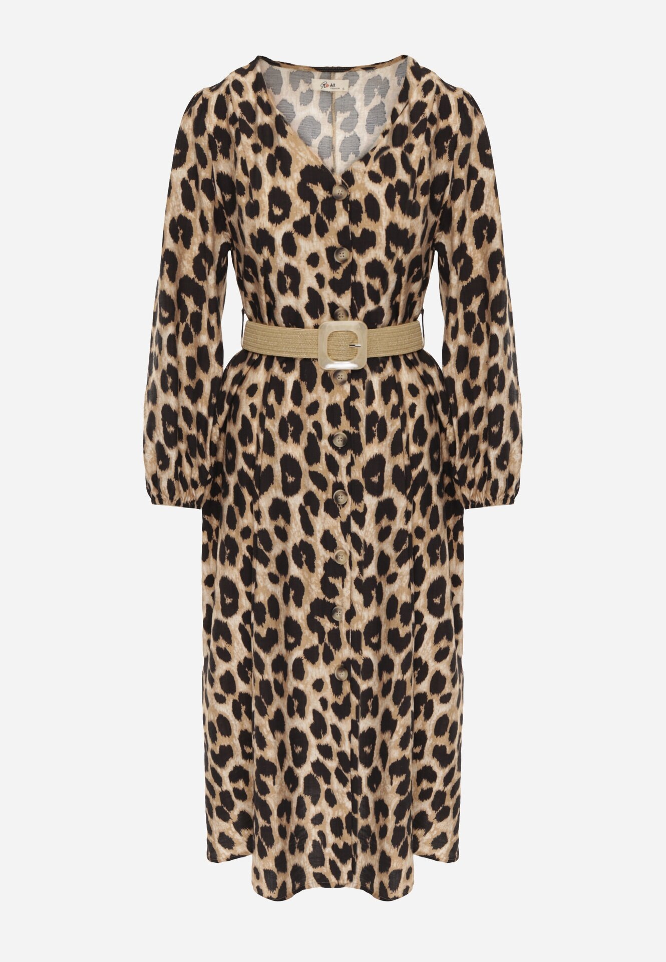 rosa Rochie Maro Imprimeu leopard din Viscoză cu croi evazat cu cordon Meliri