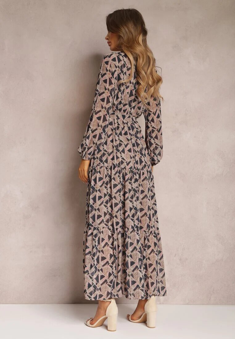 rosa Rochie Negru-Bej Petrecută Cu talie elastică Jarne