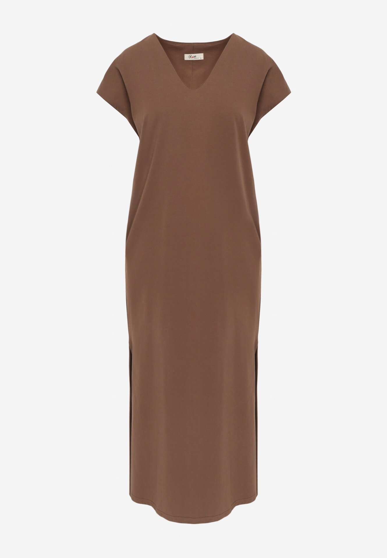 rosa Rochie oversize din bumbac cu buzunare și decolteu în V Iphne Maro