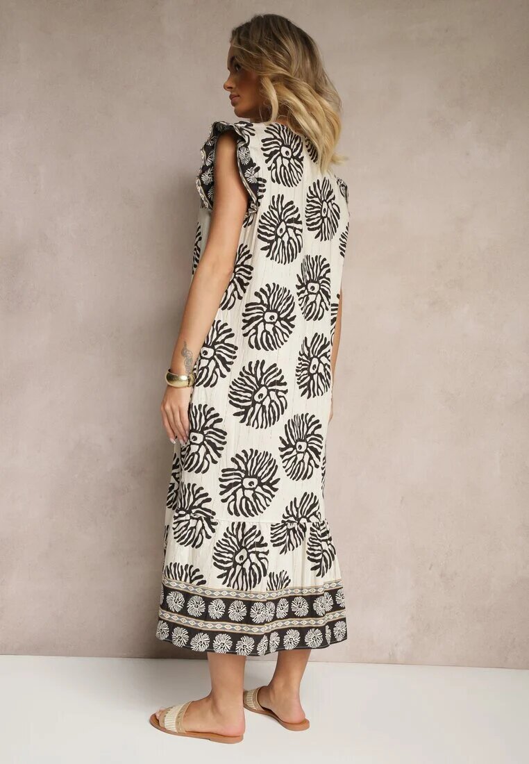 rosa Rochie tip cămașă neagră din viscoză cu model geometric Boredis